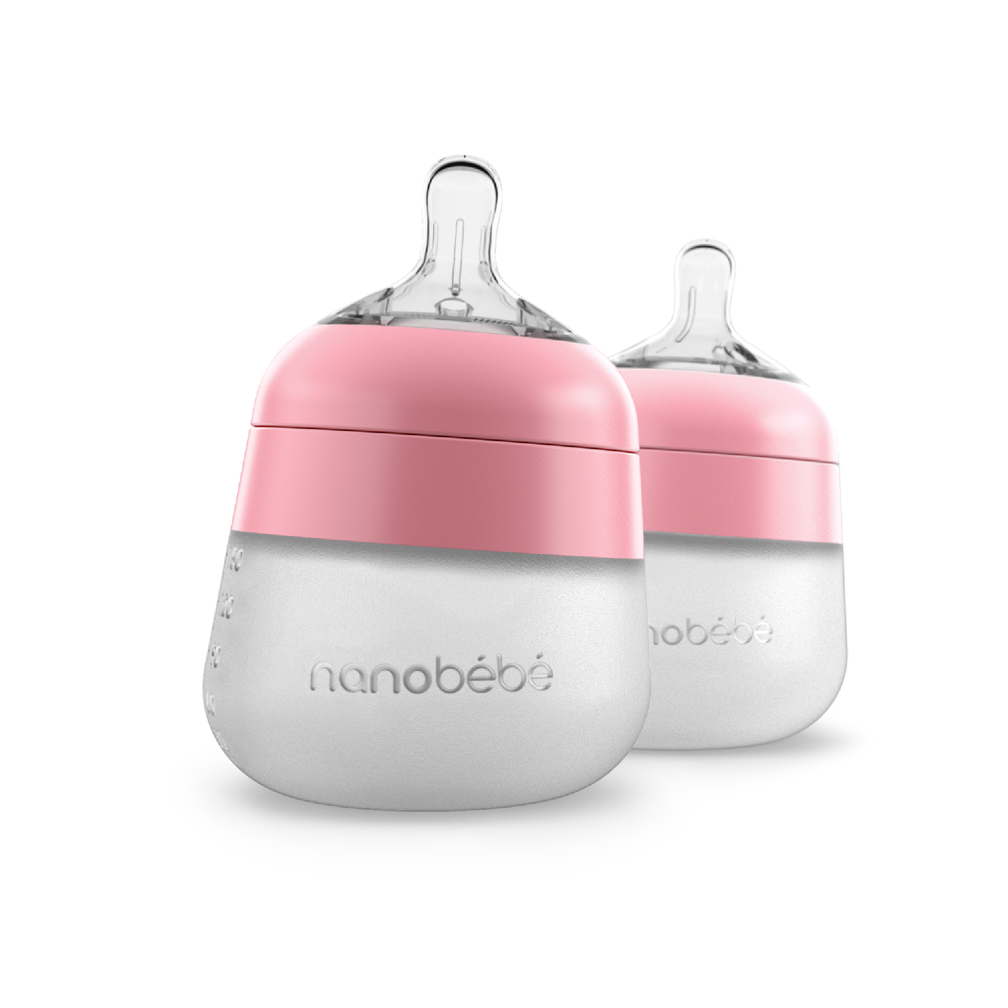 Biberon de silicona flexy 5 oz | Rosado X2