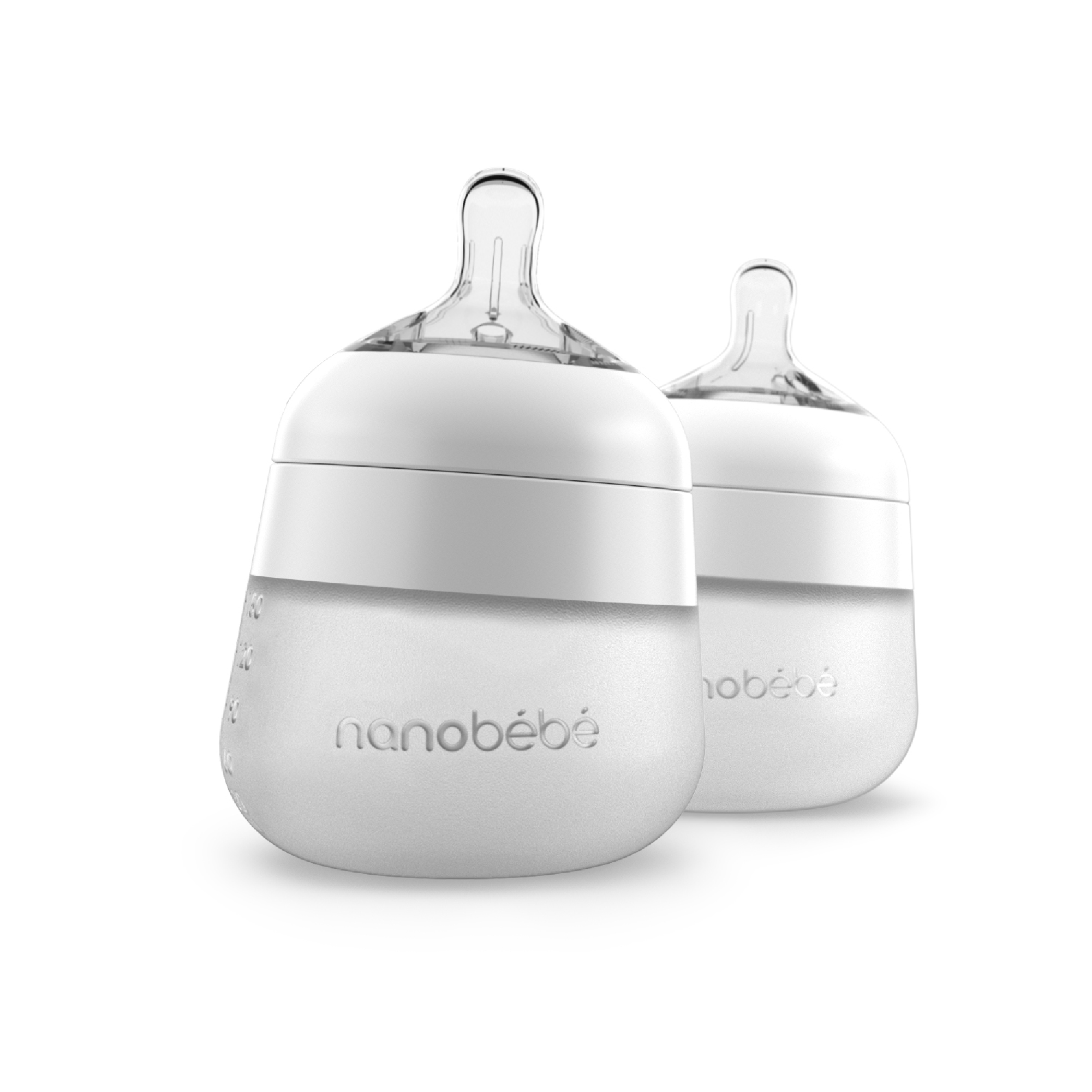 Biberon de silicona flexy 5 oz | Blanco X2