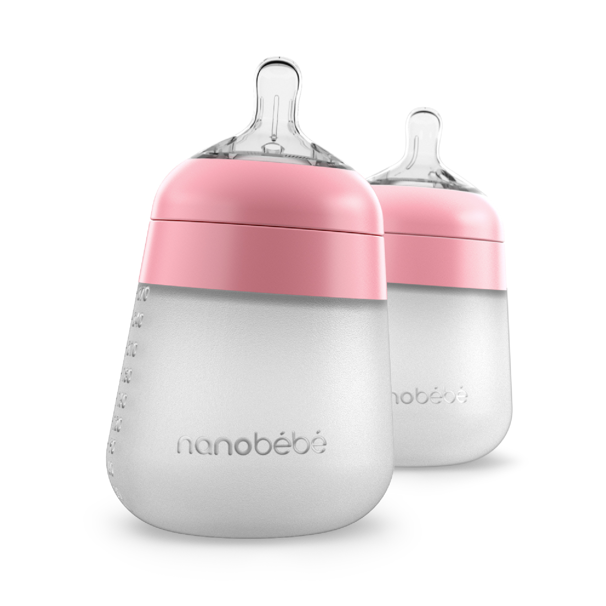 Biberón de silicona flexy 9 oz | Rosado X2