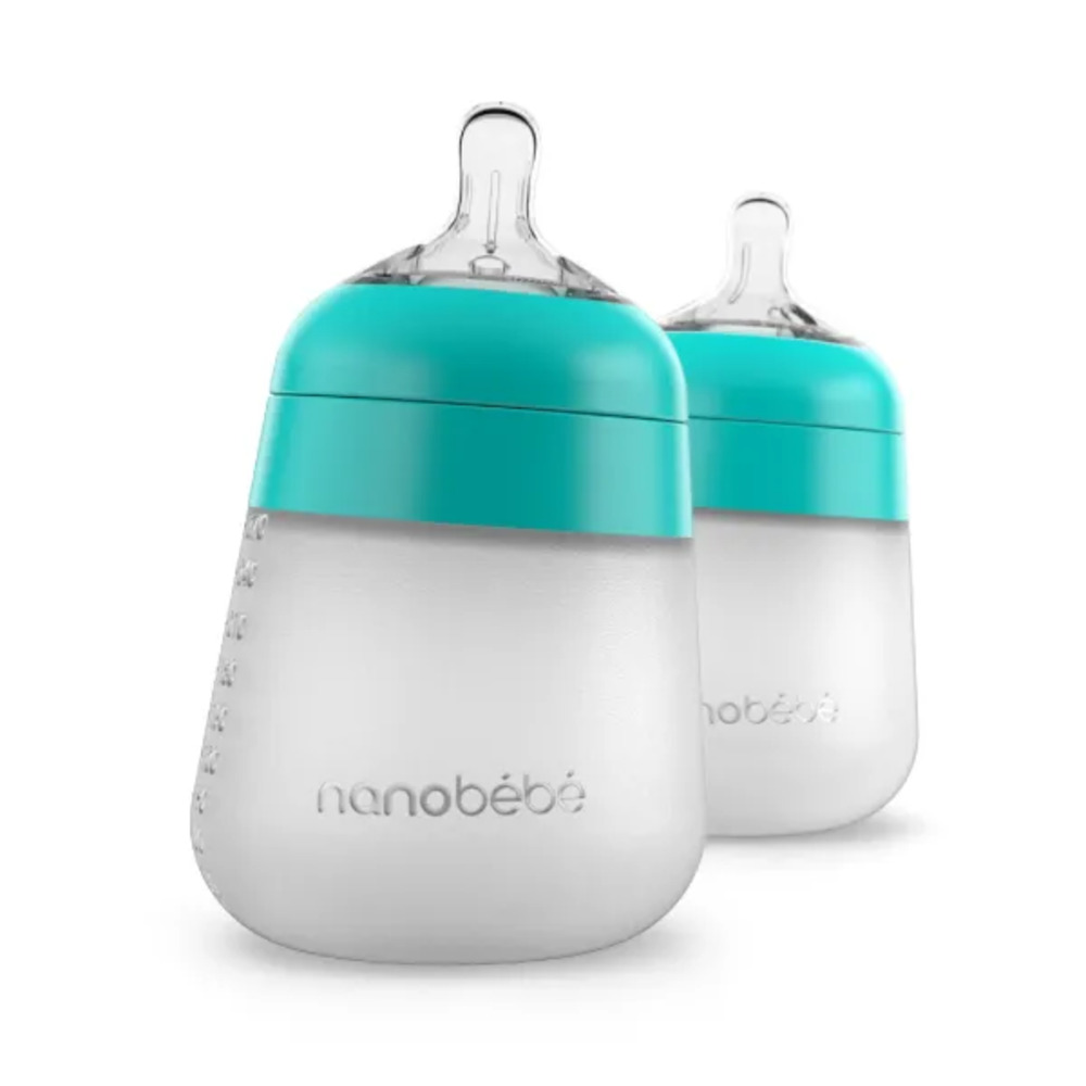 Biberón de silicona flexy 9 oz | Verde X2 Nanobébé Caja x 2 