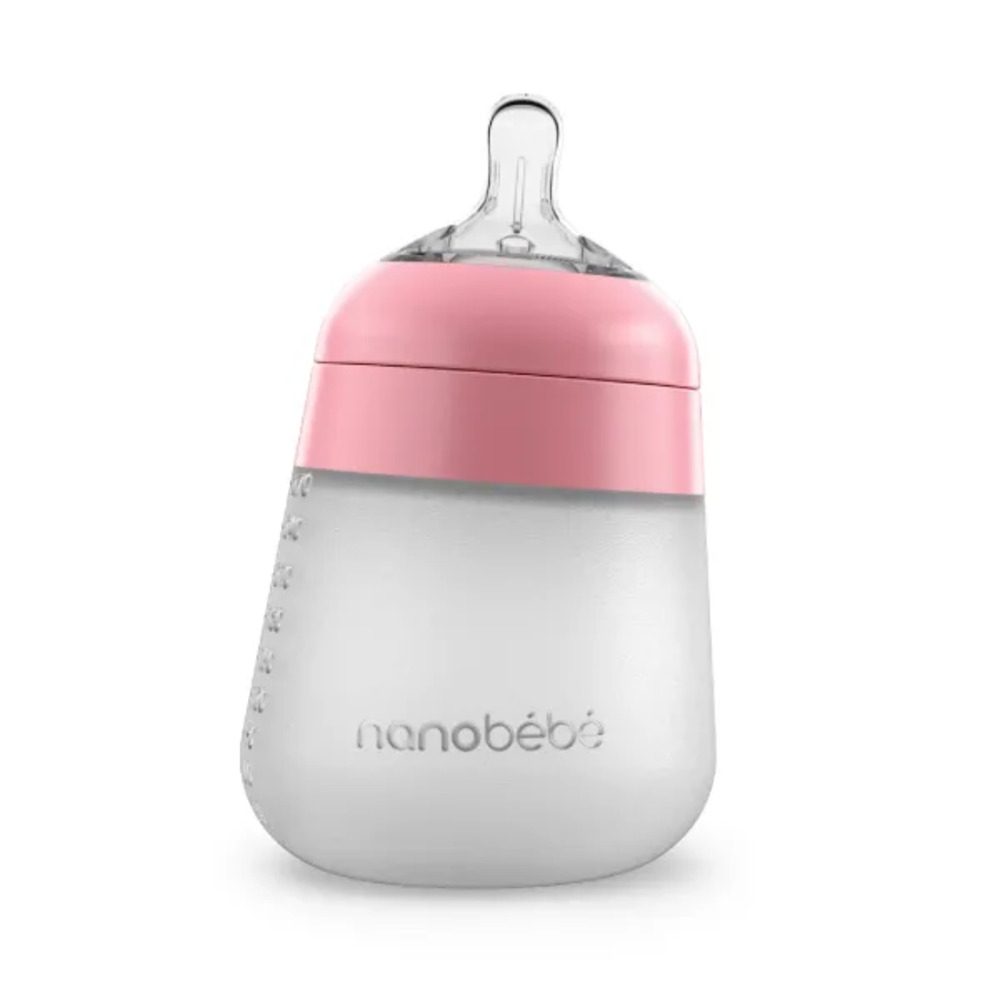 Biberón de silicona flexy 9 oz | Rosado X1 Nanobébé Caja x 1 